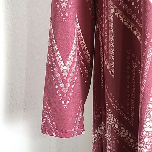 derekš¤heart Pinkā& White Shift Dress,Maroon Paisley Around the Bottom, Sz Large - Picture 5 of 9